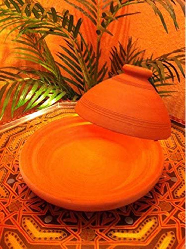 Marrakesch Orient & Mediterran Interior Dampfgartopf Tajine Tuareg in oosterse stijl, van leem gemaakt, terracotta 25 cm, Lehm (1-tlg), Handarbeit – Bild 3 von 5