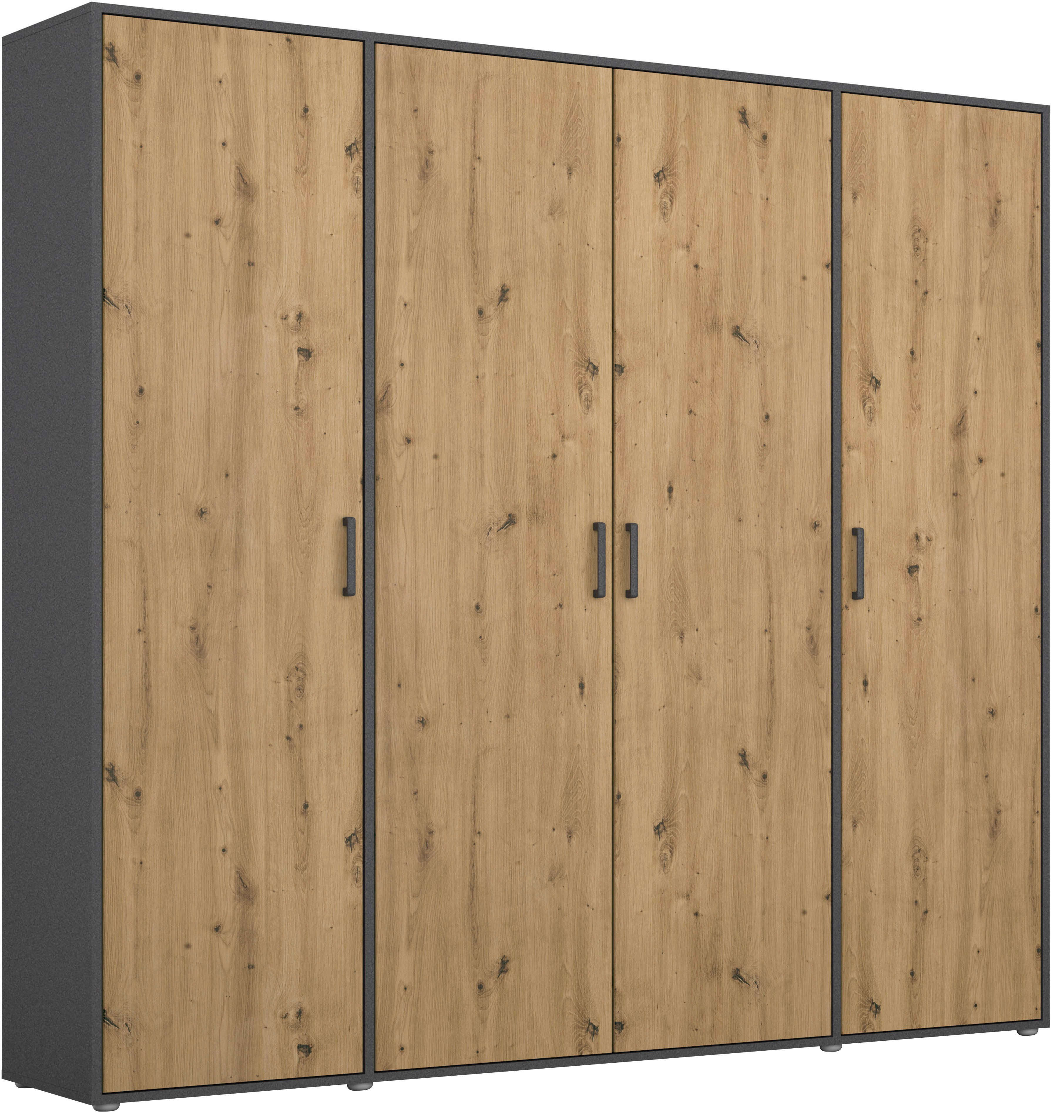 rauch Kleiderschrank VOYAGER Garderobe Wäscheschrank Schlafzimmer (in 3 verschiedenen Ausstattungen BASIC/CLASSIC/PREMIUM) mit 2 modernen Griffvarianten, viel Stauraum MADE IN GERMANY