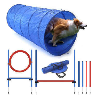 Procyon Agility-Slalom Hundetrainings-Set, Starter-Set, Kunststoff; Nylongewebe, Tunnel, Hürde, Slalom, Tasche