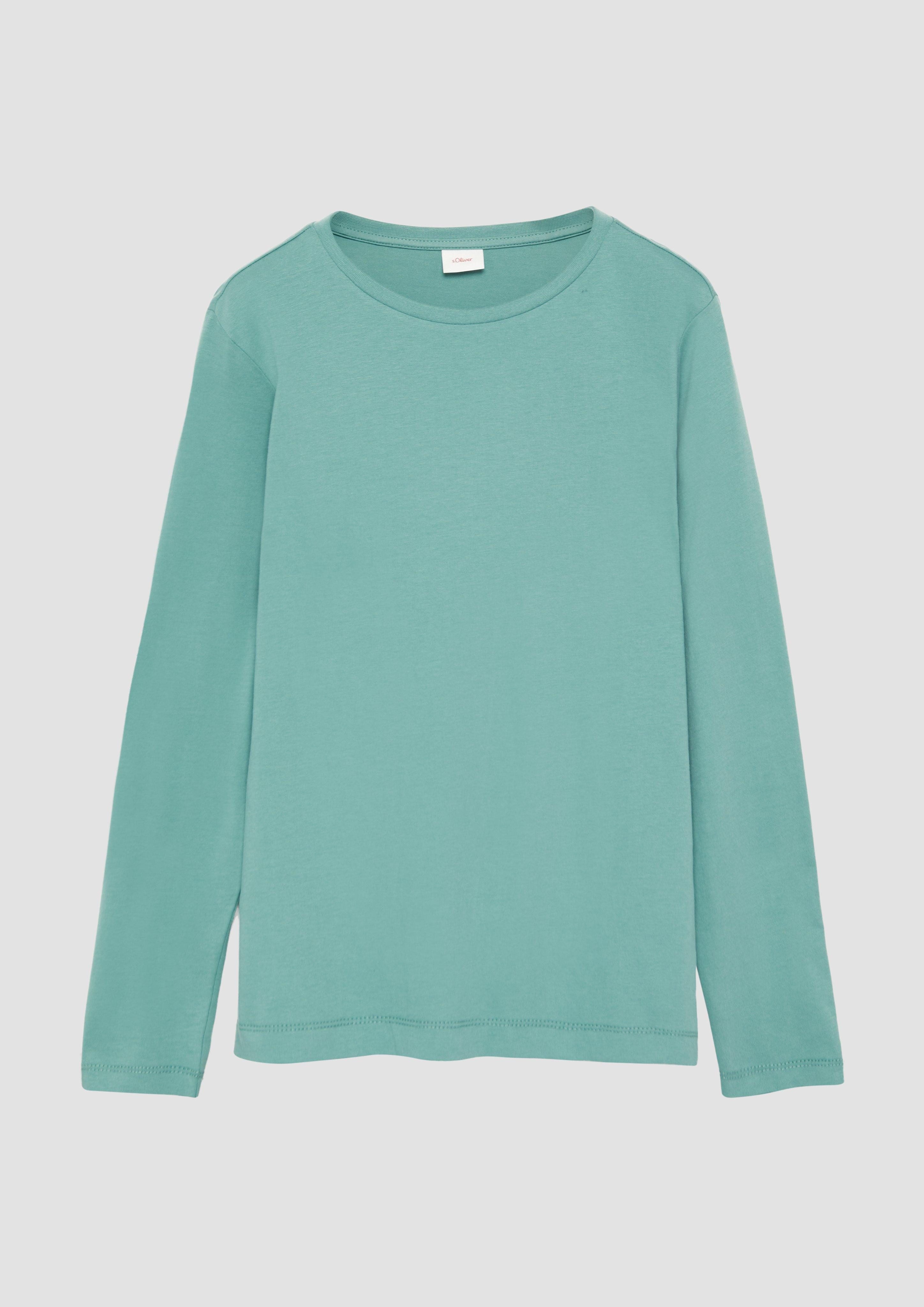 Langarmshirt Baumwoll-T-Shirt mit Rückenprint