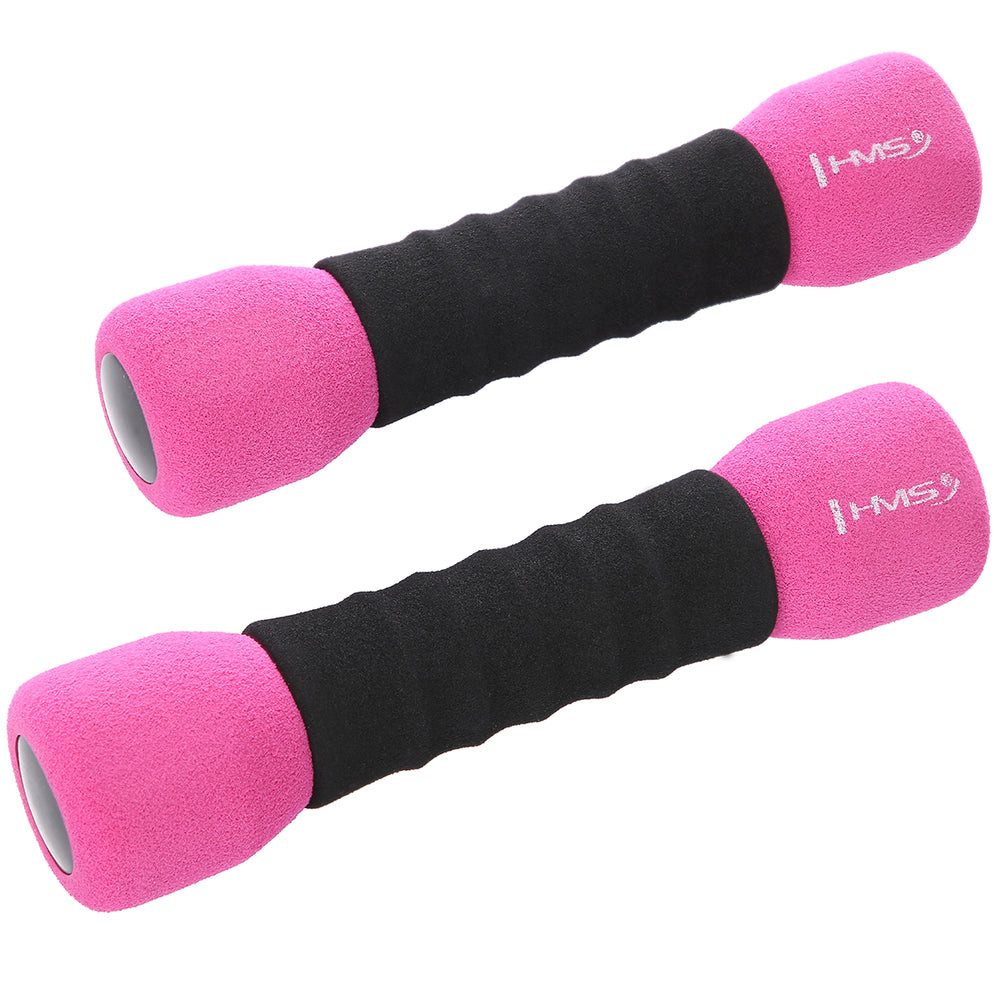 HMS Kurzhantel Aerobichanteln Schaumstoffhanteln Fitnessgewichte, (Spar-Set), Schaumstoffummantelung, Griffmulden, Paar 2 x 1 kg