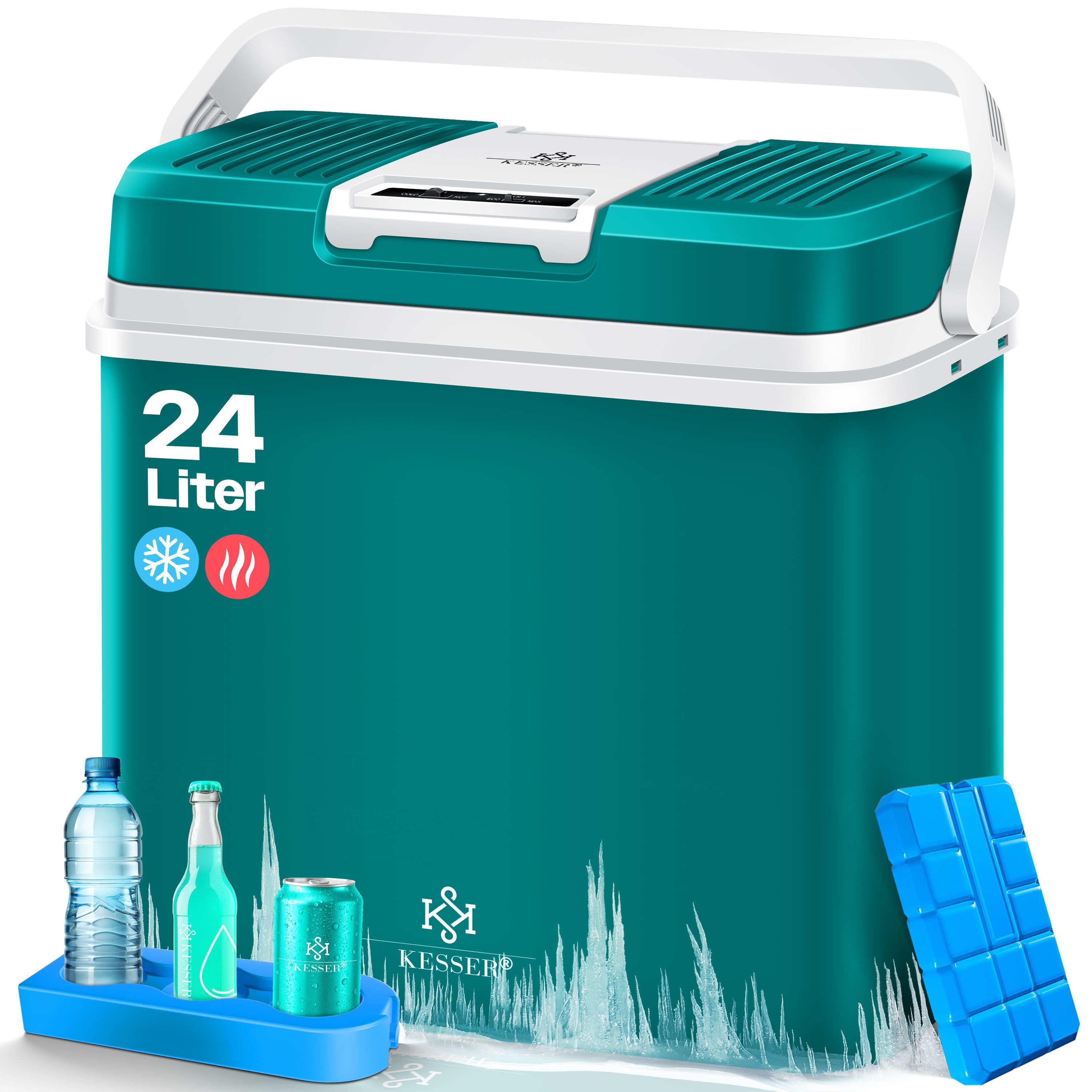 KESSER Kühlbox, 24 l, 24 Liter Kühlbox KÜHLT und WÄRMT Thermo-Elektrische Kühlbox