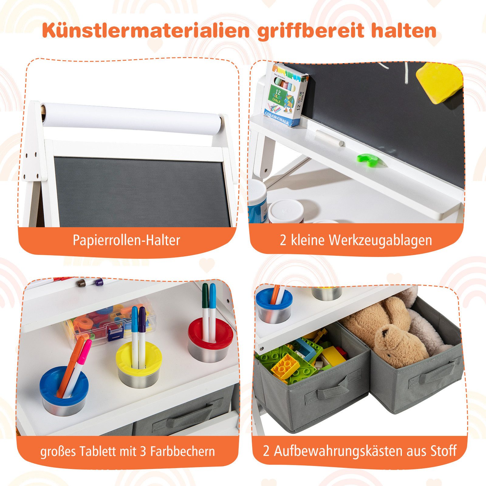 COSTWAY Standtafel, 3 in 1 Kinder günstig online kaufen