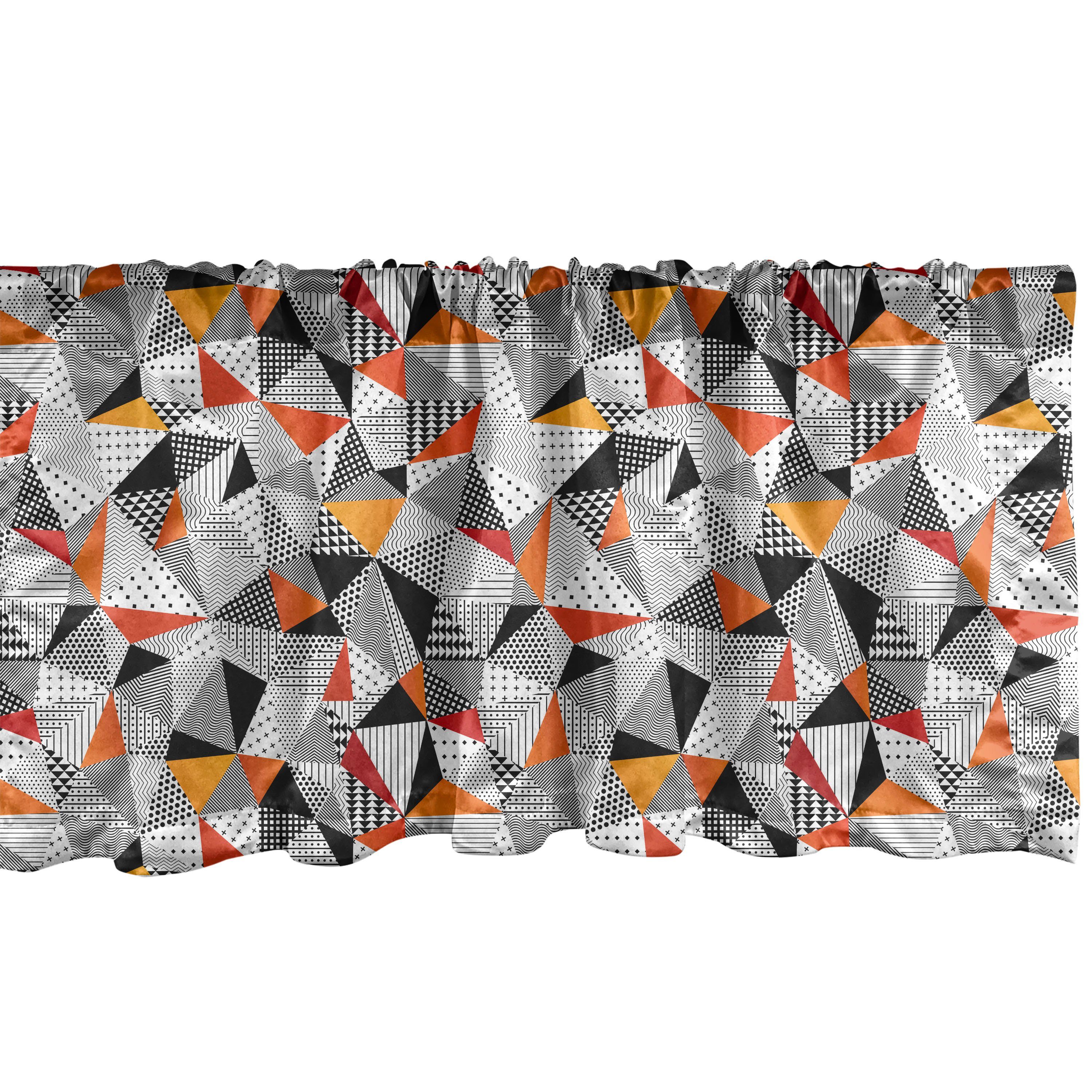 Scheibengardine Vorhang Volant für Küche Dekor Stangentasche, Microfaser, mit Abakuhaus, Kunst Polygonal Geometrisch Schlafzimmer Moderne