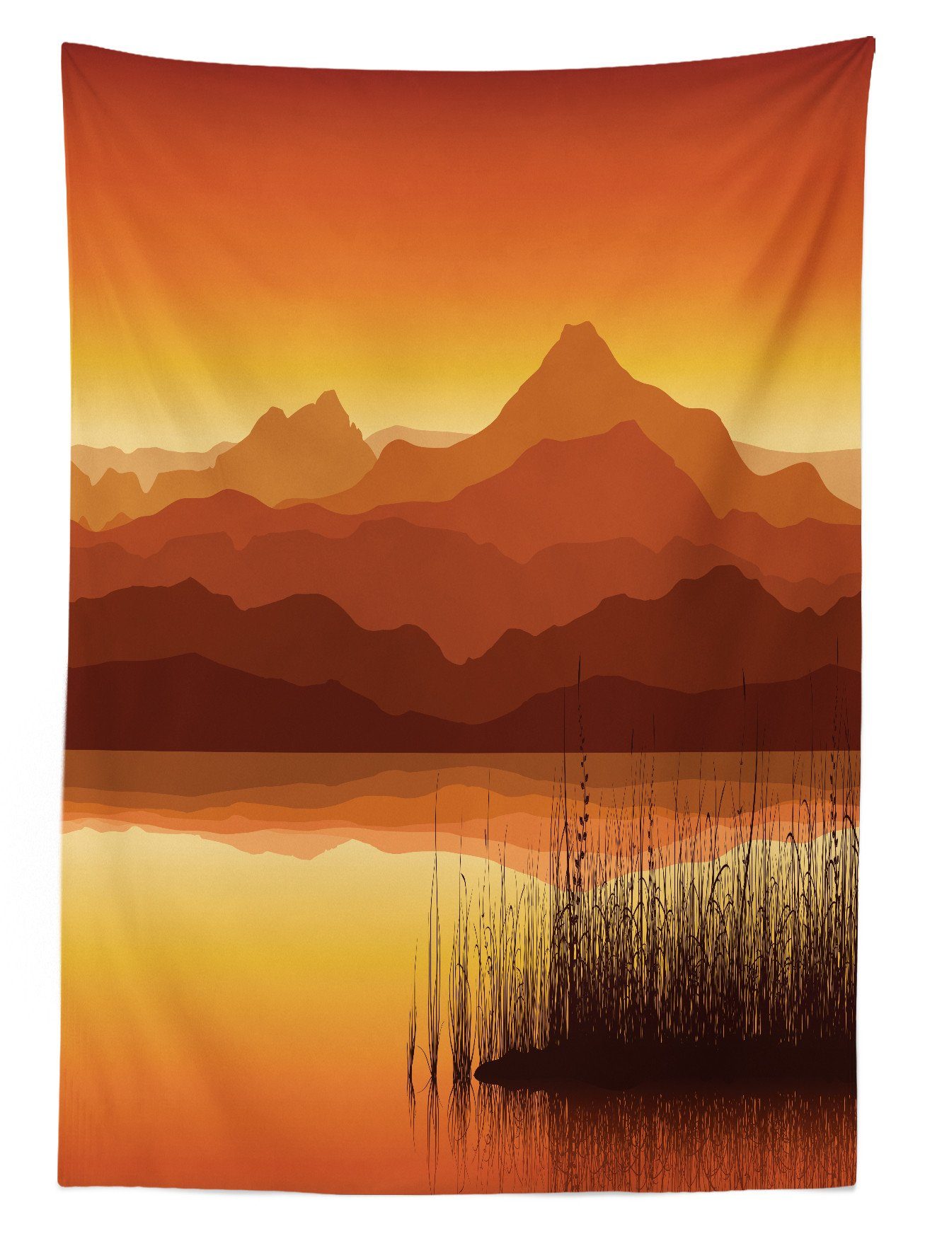 Tischdecke Sonnenuntergang den Abstrakte geeignet Abakuhaus Farbfest Bereich Für See Klare Waschbar Berge Außen Farben,