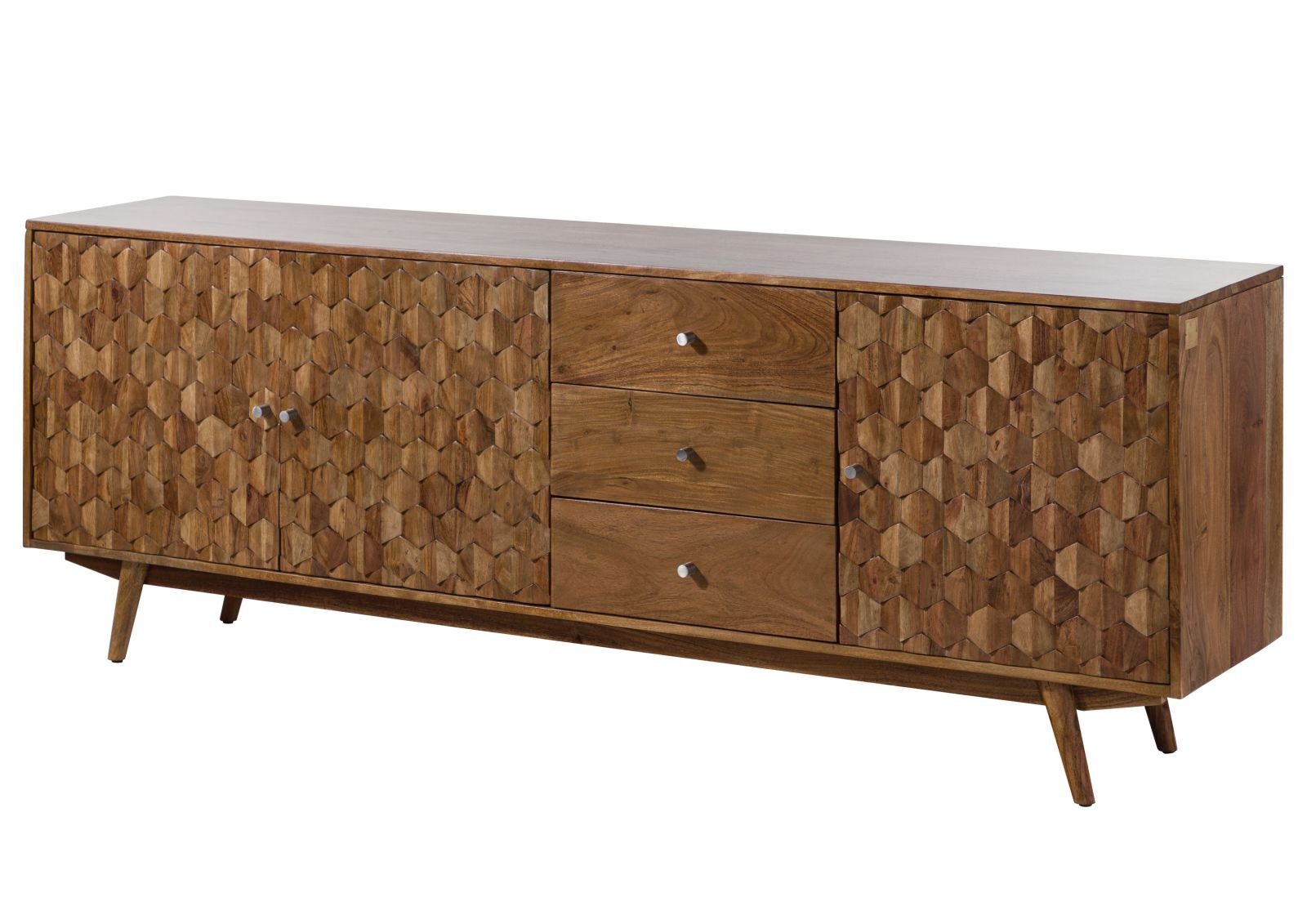 Massivmoebel24 Sideboard (Sideboard Akazie 210x42x75 Akazie günstig online kaufen