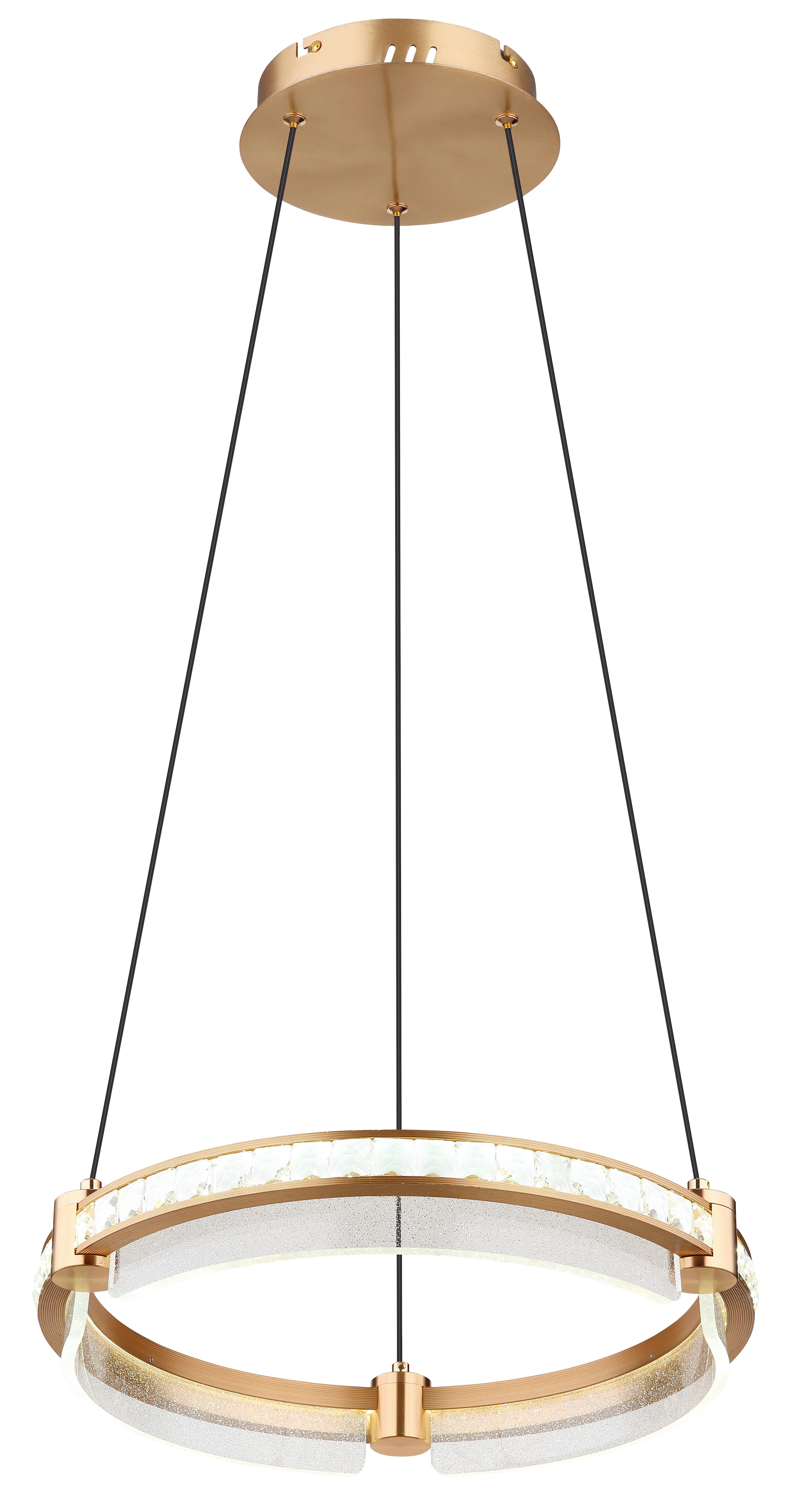 GLOBO LIGHTING Hängeleuchte BLONDIE, LED fest integriert, Hängeleuchte Gold, Kristalle/Acryl klar, dimmbar, LED 36W