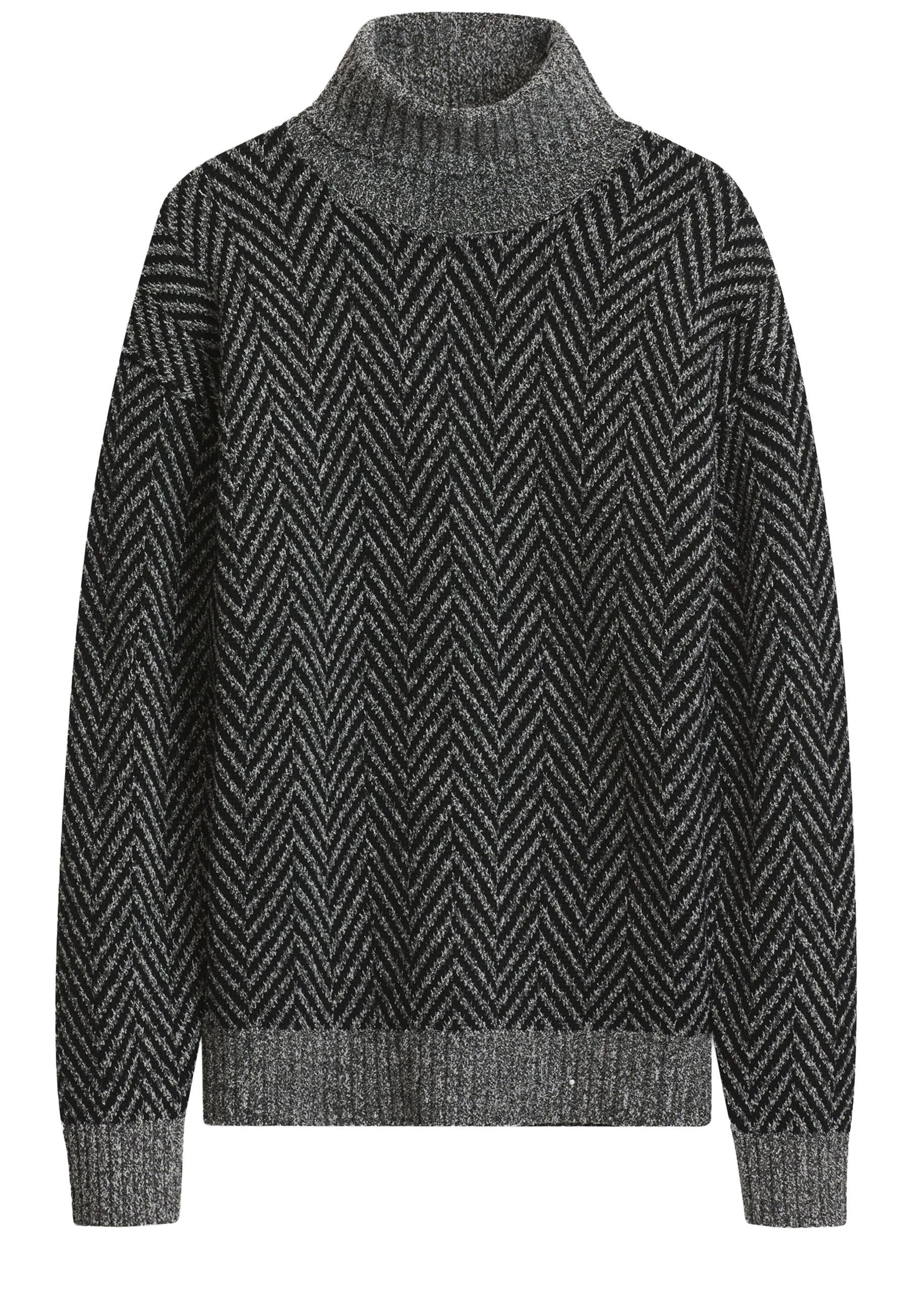 HUGO Strickpullover Sherborne mit Fischgrätmuster (1-tlg)