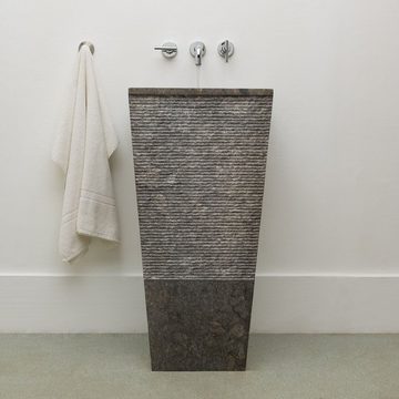 wohnfreuden Waschbecken Marmor Standwaschbecken SEVEN 90 cm grau (Kein Set), 125850