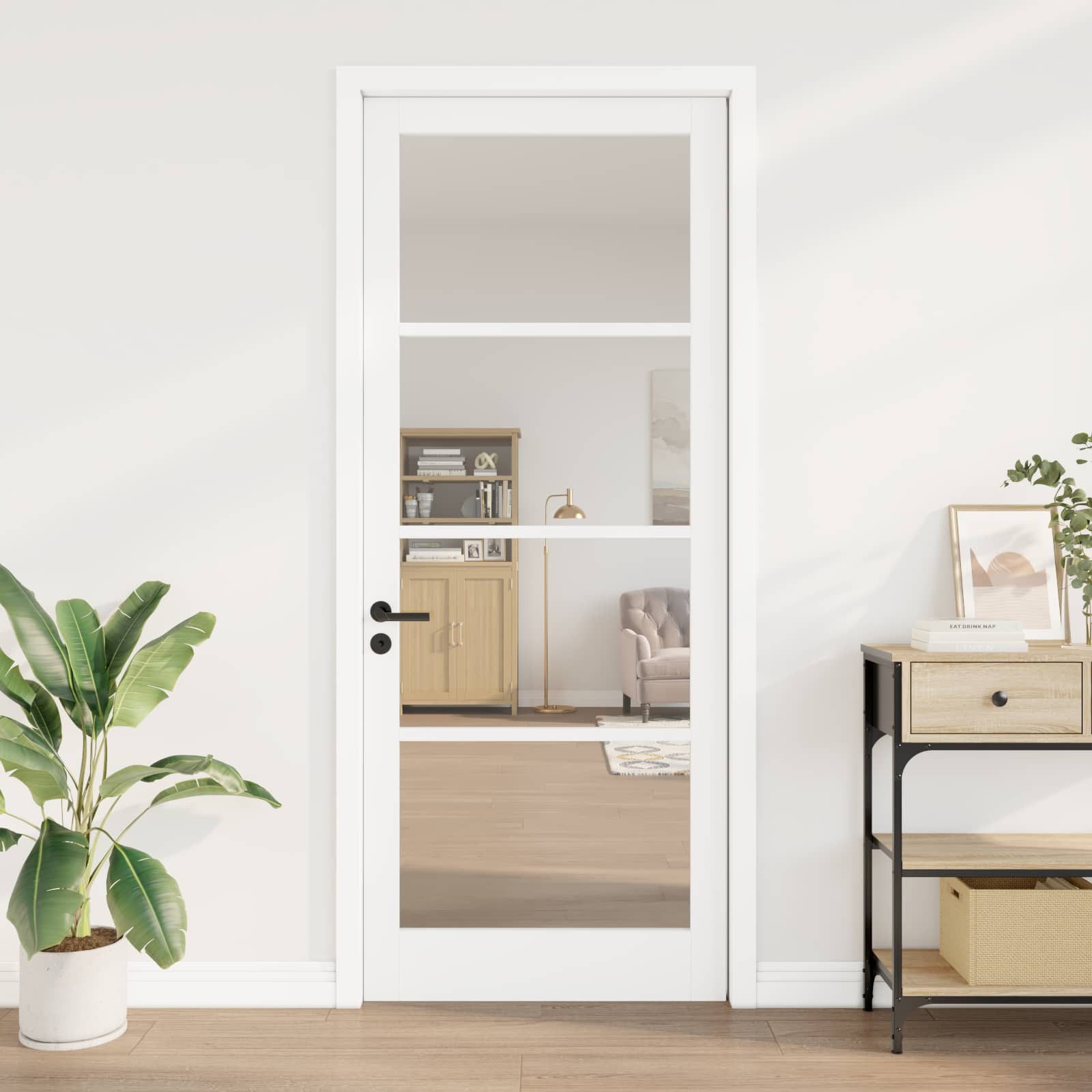 vidaXL Haustür Interior Tür ORKDAL Weiß grundiert 93 x 232 cm (1-St)