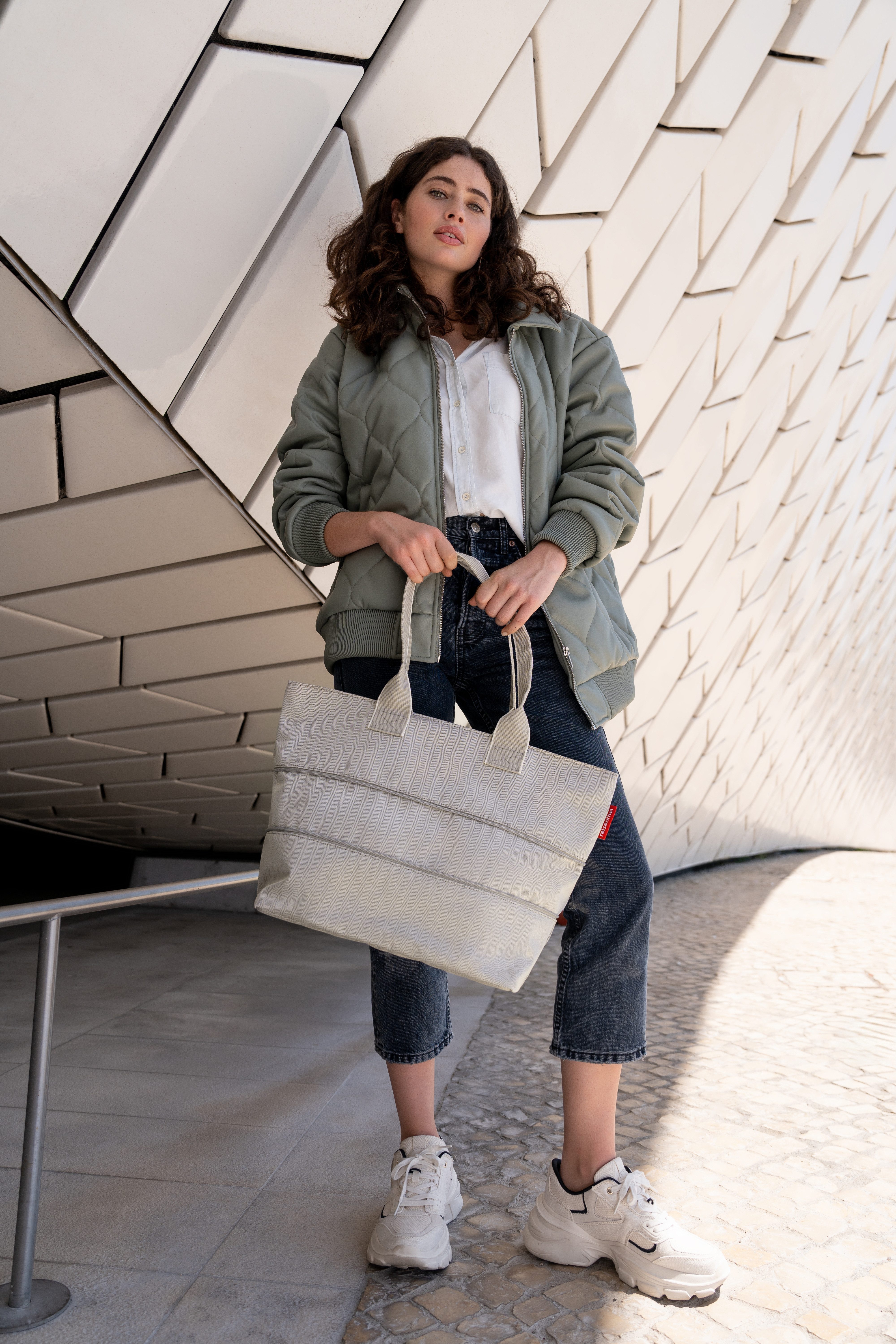 REISENTHEL® Shopper e1, Einkaufstasche, 50 x 26,5 x 16,5 cm (1-tlg), Seitlich umlaufender Reißverschluss vergrößert das Volumen der Tasche