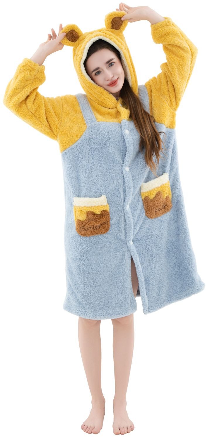 Corimori Plüschjacke Flauschiger Oversize Kuschel Deckenmantel + Kapuze pas günstig online kaufen