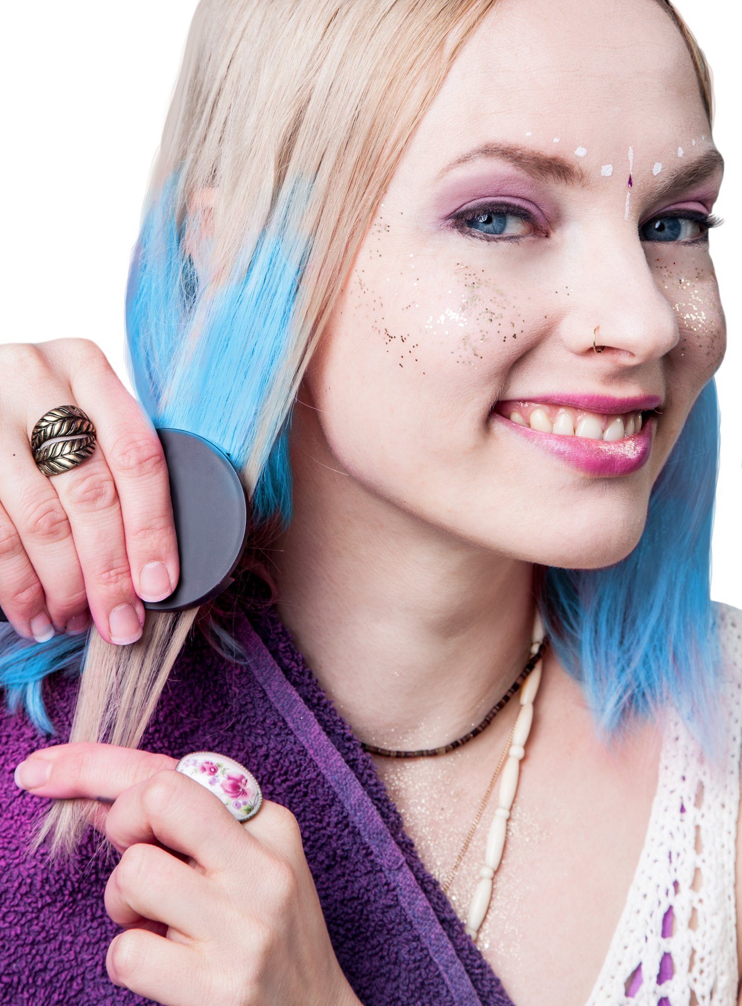 Metamorph Theaterschminke Haarkreide Haarfarbe Blau Karneval Faschingskostüm, Pimpt Euer Haar! Schnell & easy anwendbar, toller Effekt!