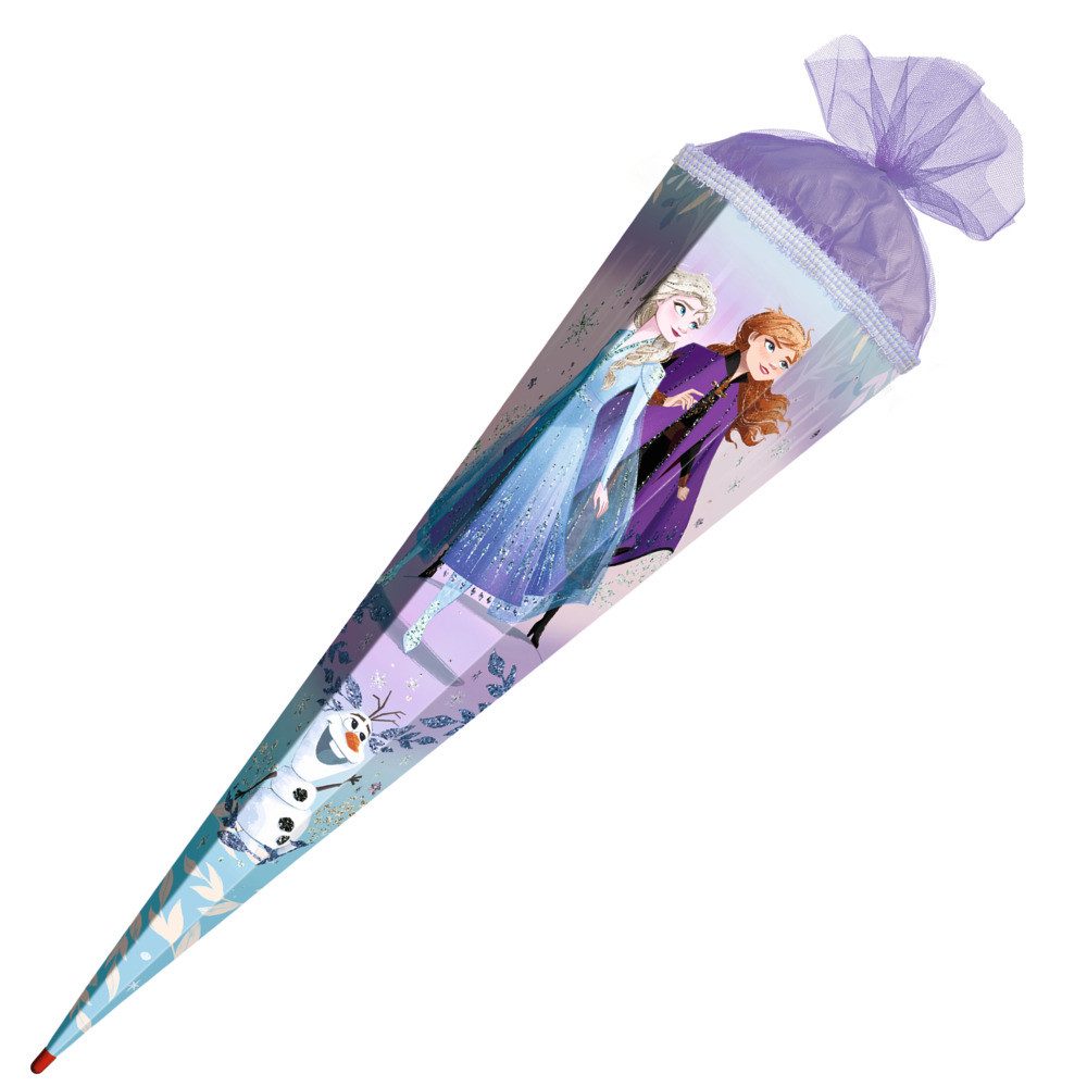 Schultüte Roth Schultüte Disney Frozen Glitter eckig Schutzspitze Tüllverschluss