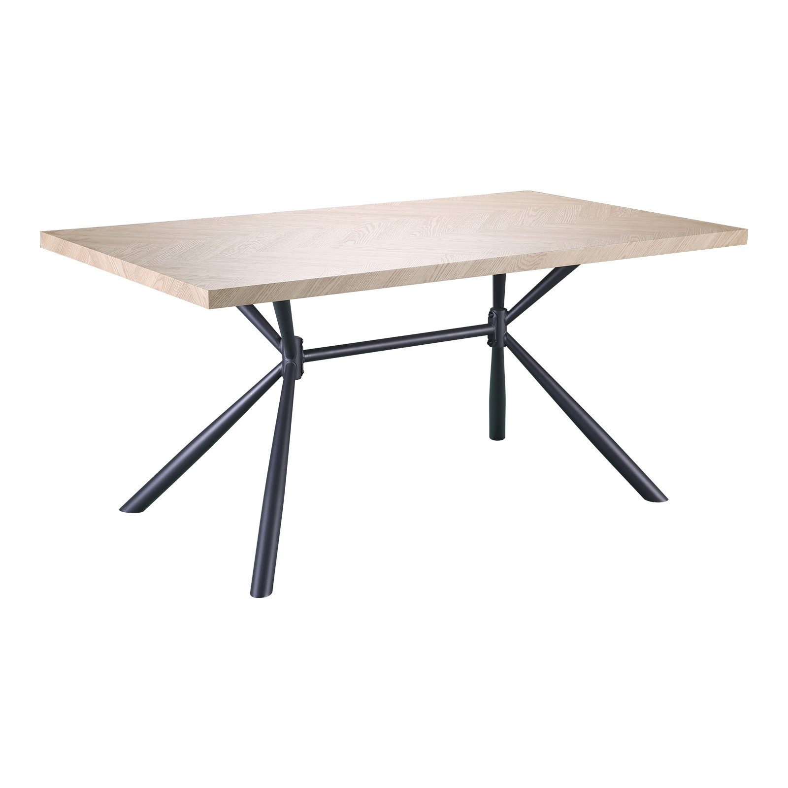 freiraum Esstisch Lisboa, in Eiche Dekor, MDF/Metall - 160x76x90cm (BxHxT)