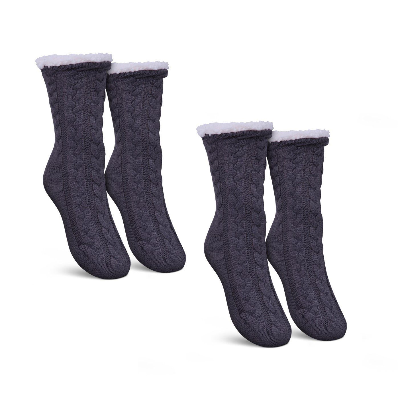 Haussocken Kuschelsocken "Zopfmuster"