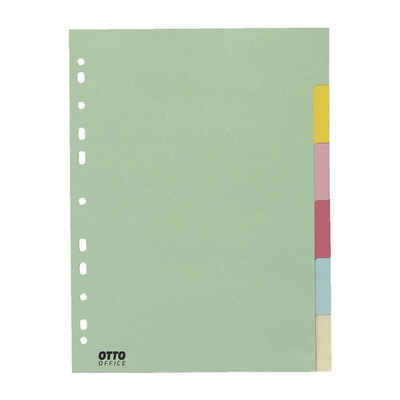 Otto Office Aktenordner, Register 6-tlg., blanko pastellfarben, DIN A4, Karton