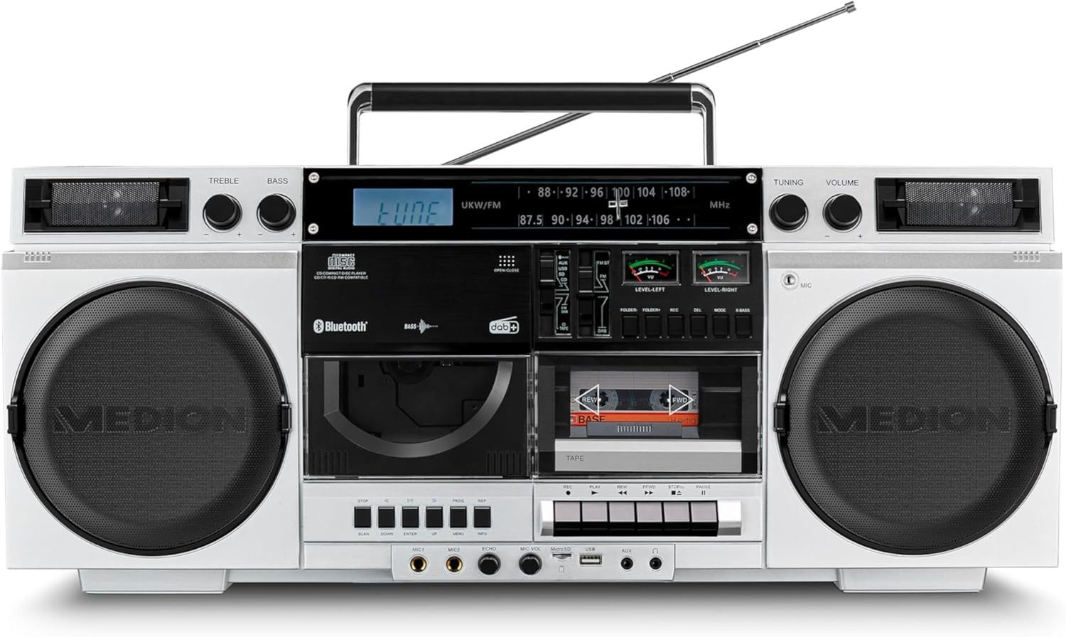 Medion® Medion MD44538 P66538 Boombox Retro-Radio (AM/FM DAB+ MW/UKW, 20 W)