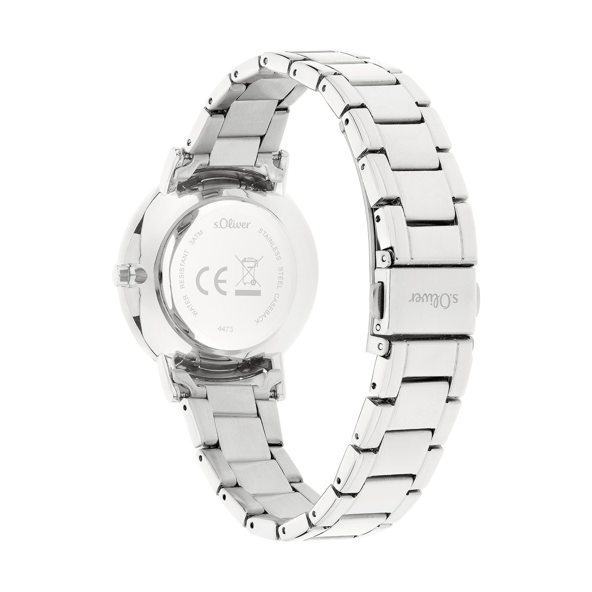 s.Oliver Quarzuhr Modern Basics SO-4473-MQ, Armbanduhr, Damenuhr, Edelstahlarmband, analog