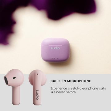 sudio mit Bluetooth, Touch Control mit kompakter kabelloser Ladeschale IPX4 In-Ear-Kopfhörer (Natürliches Licht für eine angenehme Atmosphäre in moderner Architektur., geräuschdurchlässige mit integriertem Mikrofon Premium Crystal Sound)