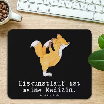 Mr. & Mrs. Panda Mauspad Fuchs Eiskunstläufer - Schwarz - Geschenk, Mauspad, PC Zubehör, Eisku (1-St), Ergonomisch geformt