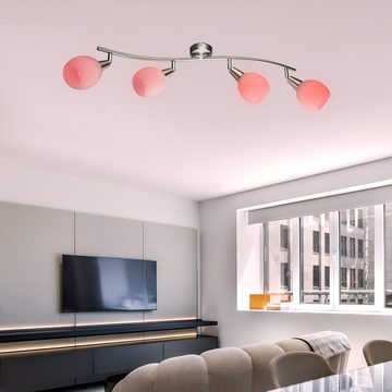 Globo LED Deckenleuchte, Leuchtmittel inklusive, Warmweiß, Deckenleuchte Spotlampe Deckenlampe 4 Flammig Fernbedienung RGB