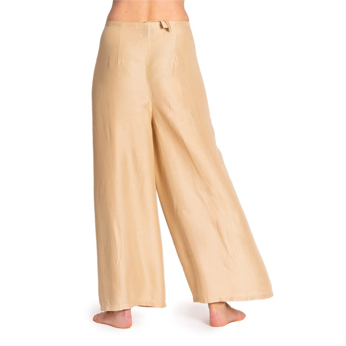 Hosenrock Pareo Pants Wickelhose Sunshine Viskose Haremshose natürliche einfarbig Stoffhose Boho Palazzohose Hose – langer PANASIAM Beige