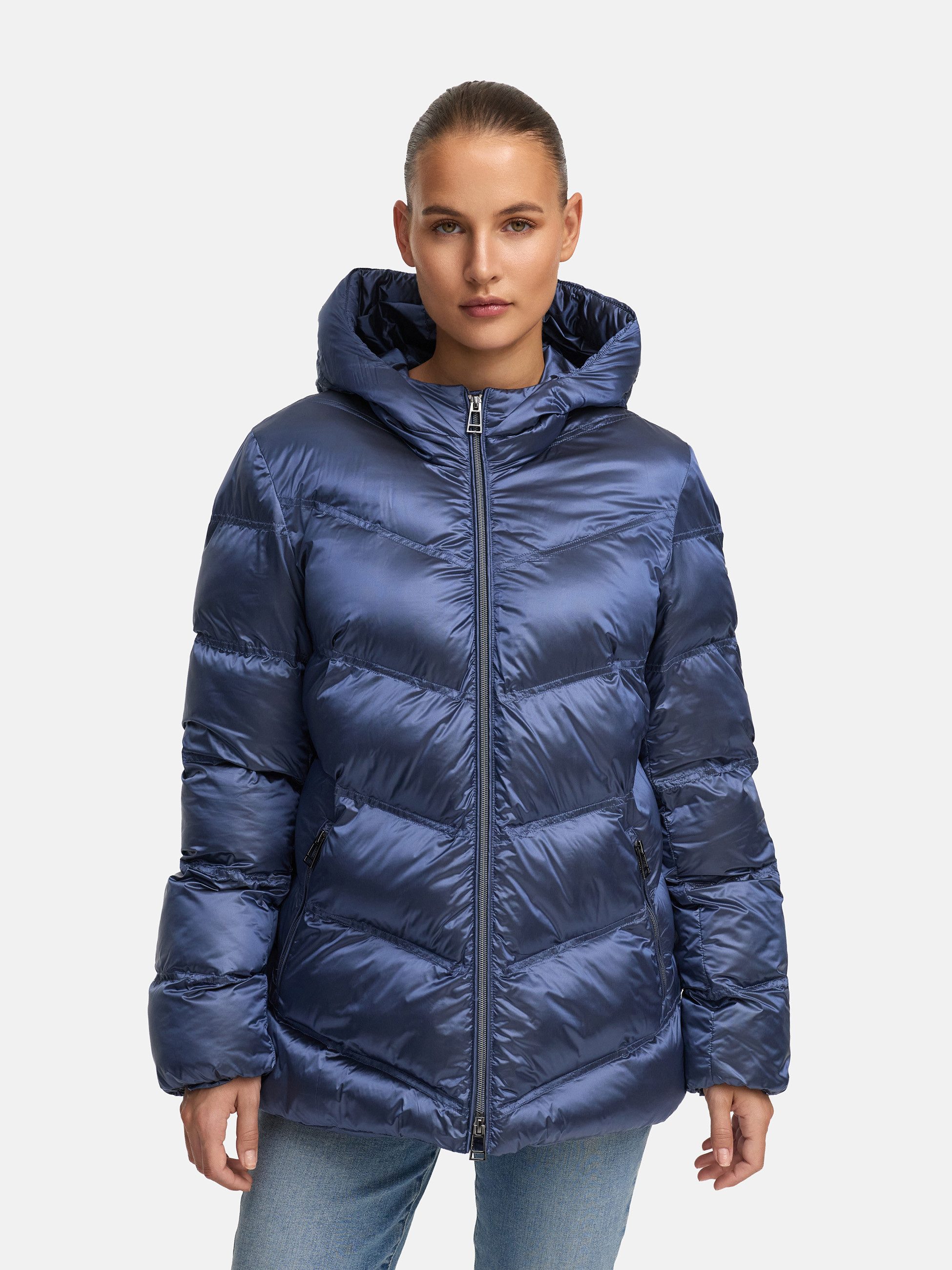 Manisa Steppjacke mit Stehkragen, Kapuze und günstig online kaufen