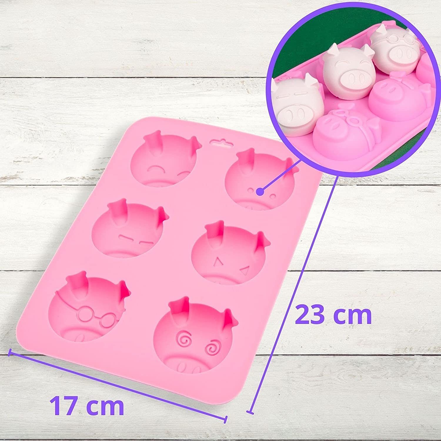 wisefood Silikonform 1-tlg., Silikonform Schweinchen - pink 23x17x3cm - 1 Form, (1-tlg)