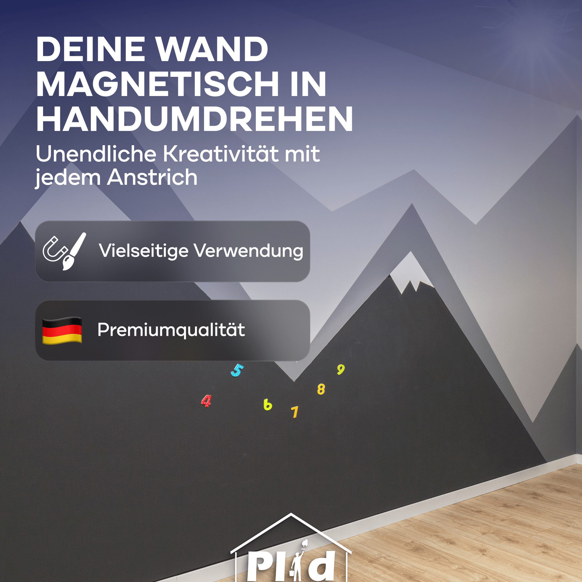 plid Magnetfarbe Premium Magnetfarbe Magnet Magnetlack Magnetwand, Schnelltrocknend, Magnetisch