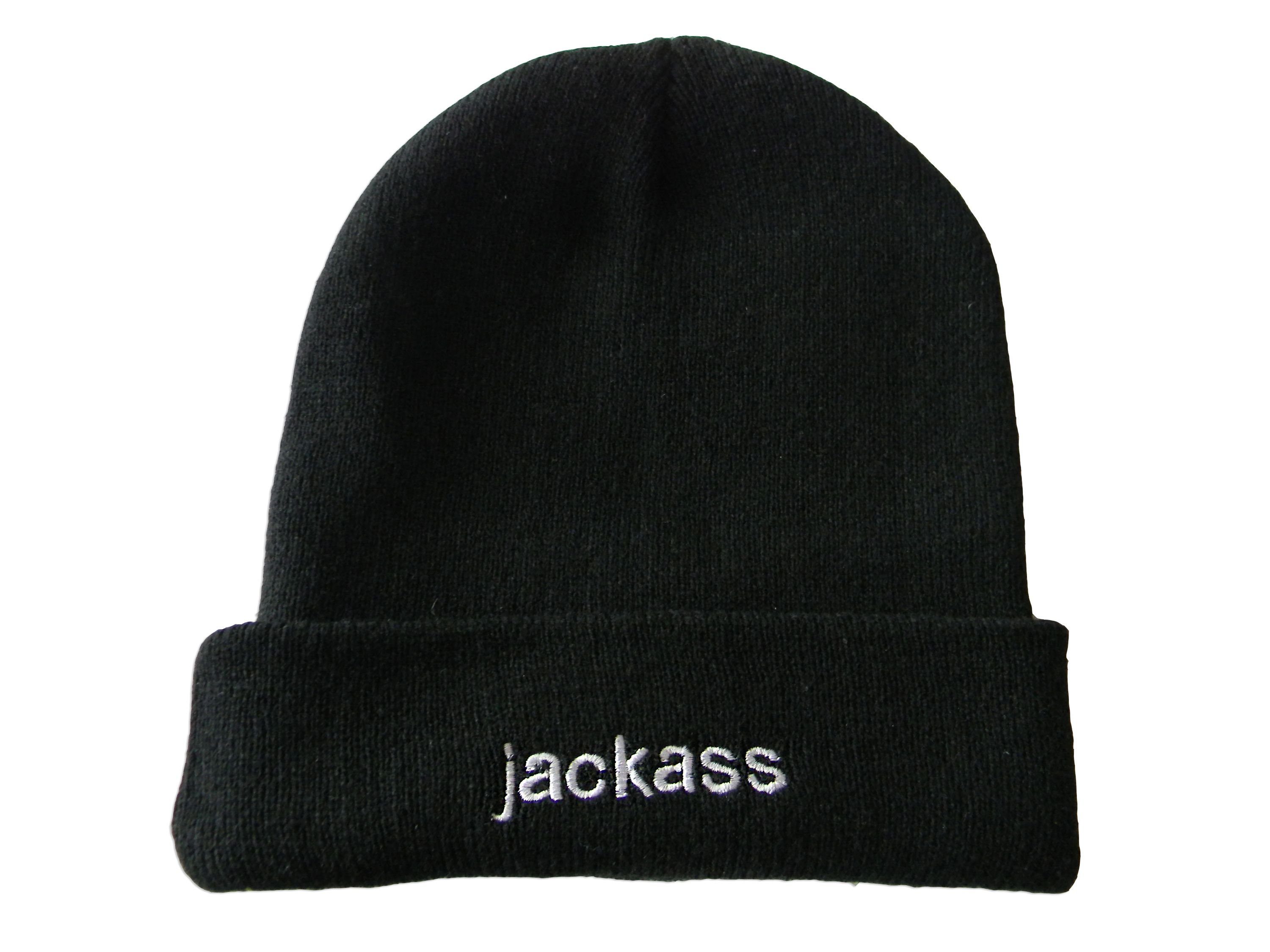 Jackass Beanie, jackass schwarz, Beanie 1-St) Skull (C62,