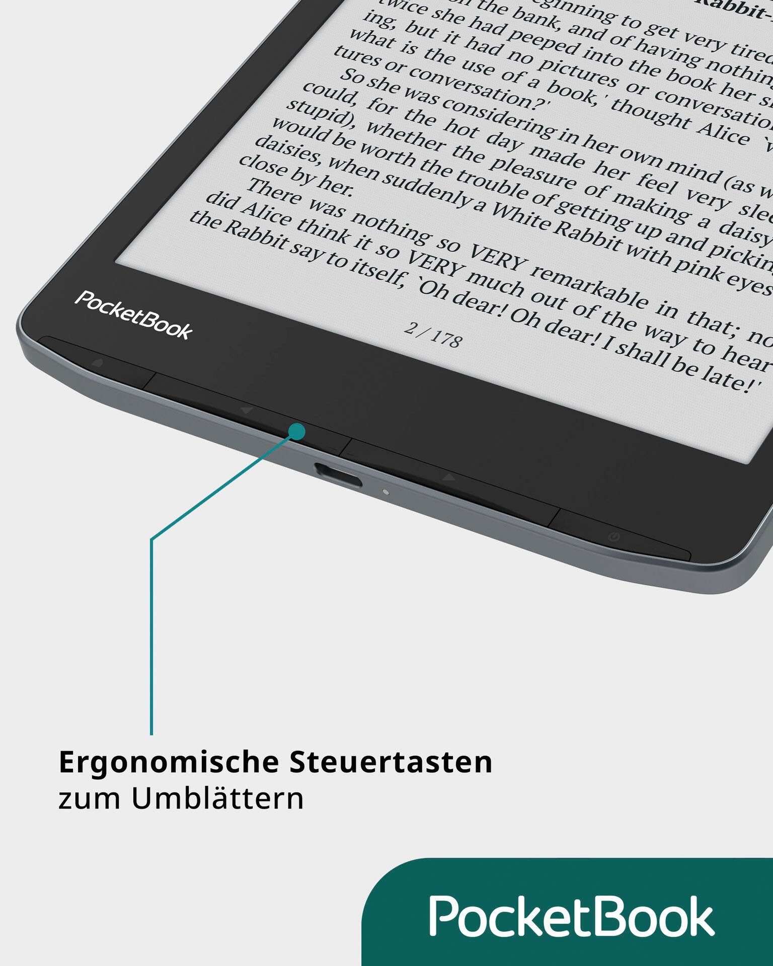 PocketBook InkPad Color 3 mit Bluetooth-Schnittstelle) 32 und (7,8", E-Book GB, Reader Lautsprecher E-Book