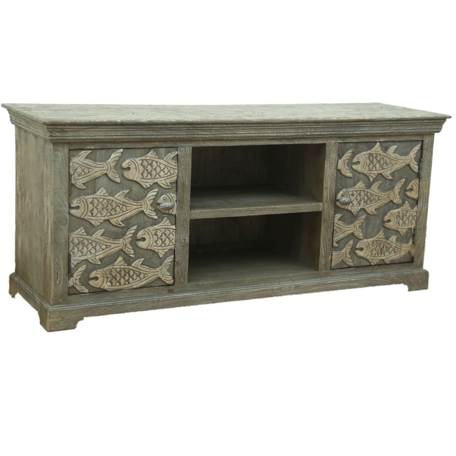 Marrakesch Orient & Mediterran Interior Lowboard Nord Design TV Fernseh Massivholz Schrank Shahin, Handarbeit