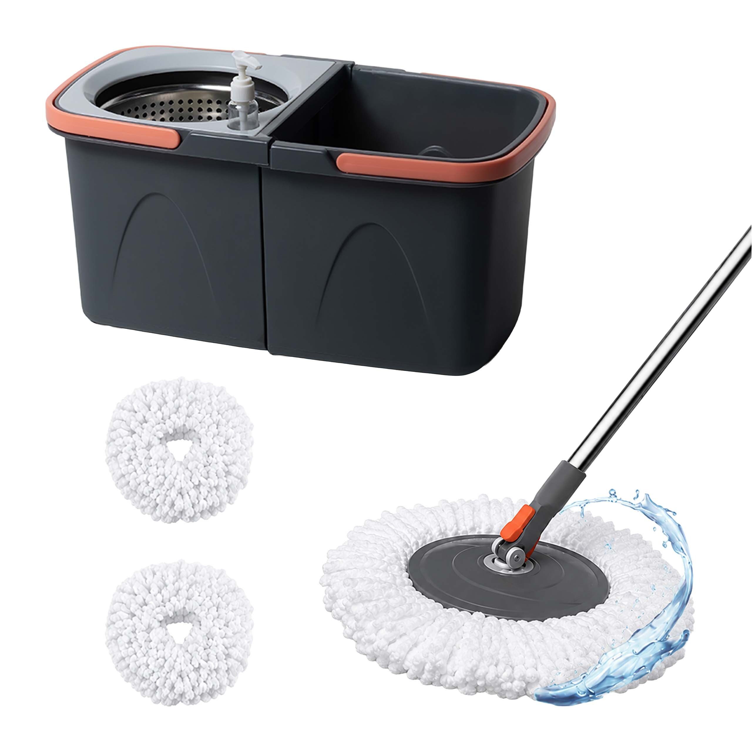 relaxdays Wischmopp-Set mit Eimer & Schleuder, (5-St)