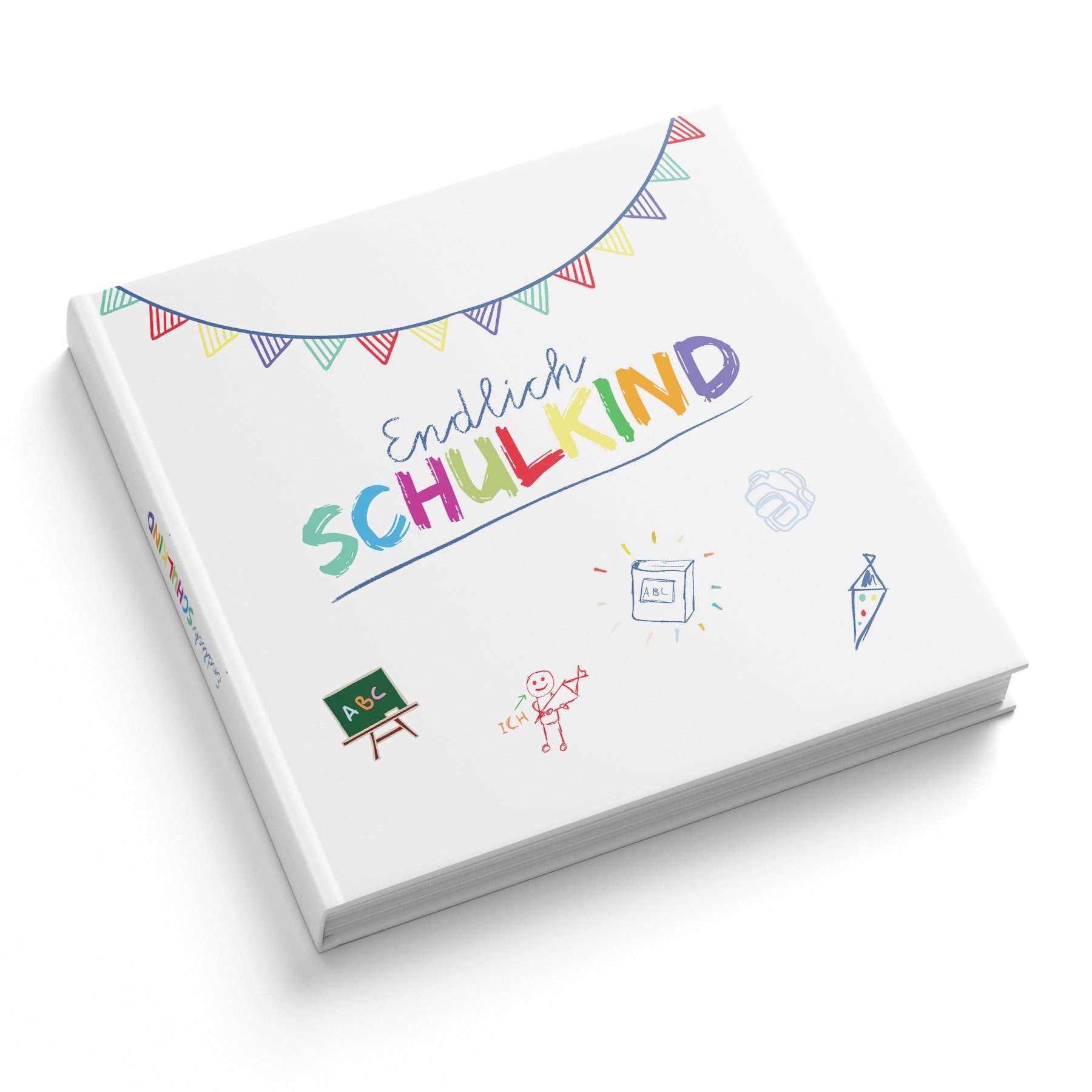 itenga Tagebuch itenga Gästebuch Motiv Endlich Schulkind WEISS 88 Seiten 21 x 21cm