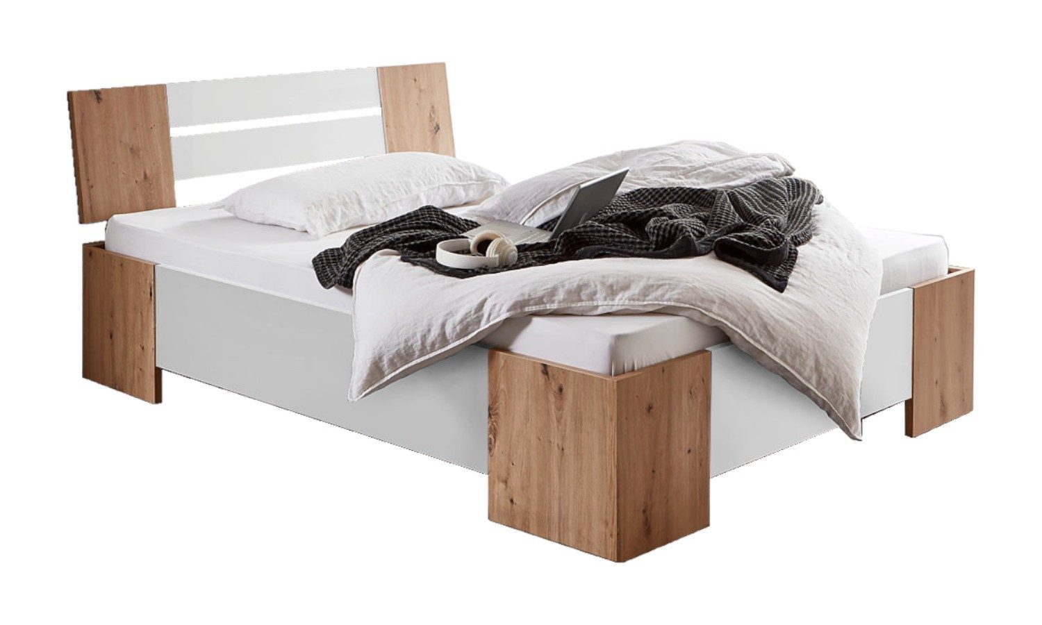 moebel-dich-auf Futonbett LINZ (Bett 140x200, in verschiedenen Farben), Made in Germany, optional mit Rollrost
