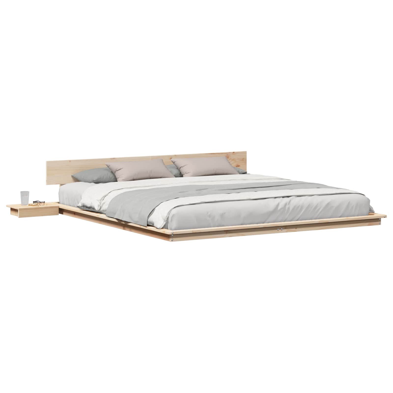 vidaXL Bett Bettgestell Braun 200 x 200 cm Holz (1-tlg)