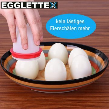 MAVURA Eierkocher EGGLETTEX Eierkocher ohne Schale Eierbecher Silikon Egglettes, Eierform für hartgekochte Eier [6er Set]