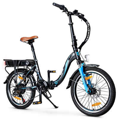 Bluewheel Electromobility E-Bike BXB55, 7 Gang Shimano, Kettenschaltung, Hinterrad-Nabenmotor, 360,00 Wh Akku, Gepäckträger hinten, Klappmechanismus