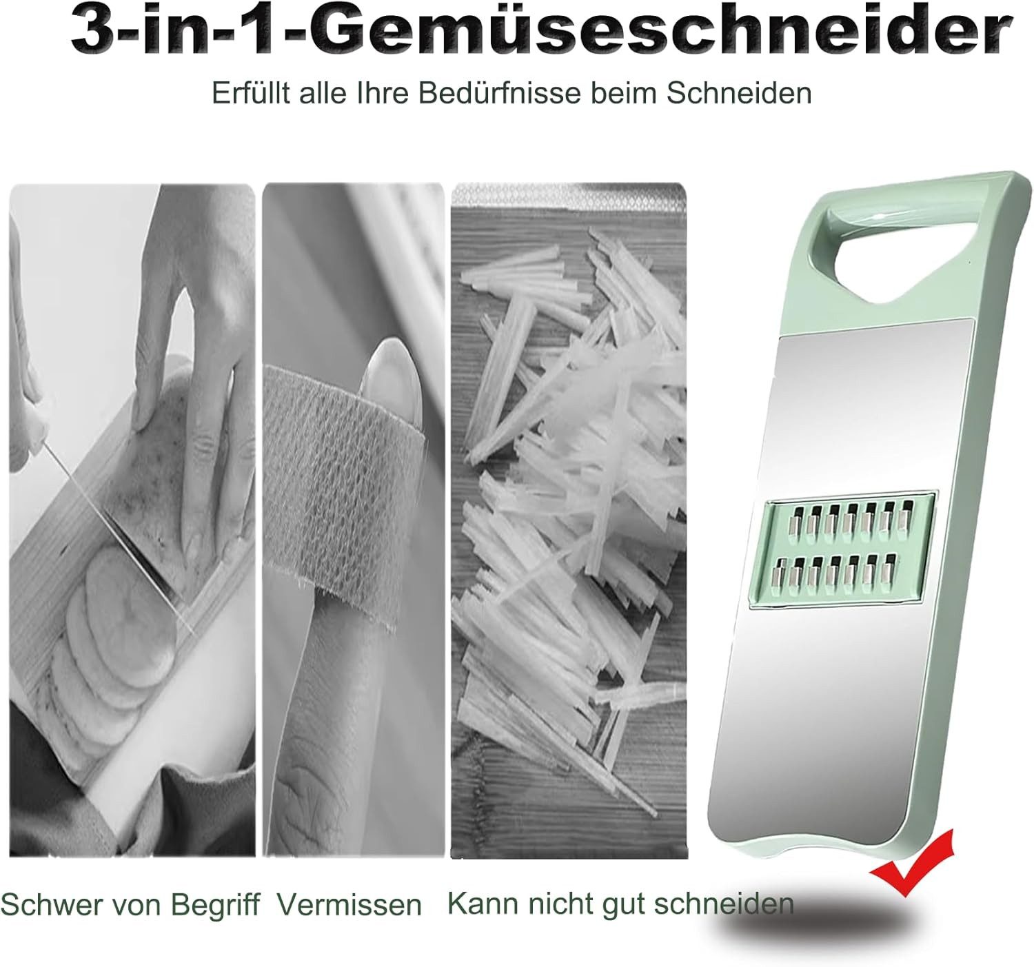 FELIXLEO Gemüseschneider Gemüseschneider Julienneschneider Gemüsehobel Gemüsereibe G – Bild 5 von 5
