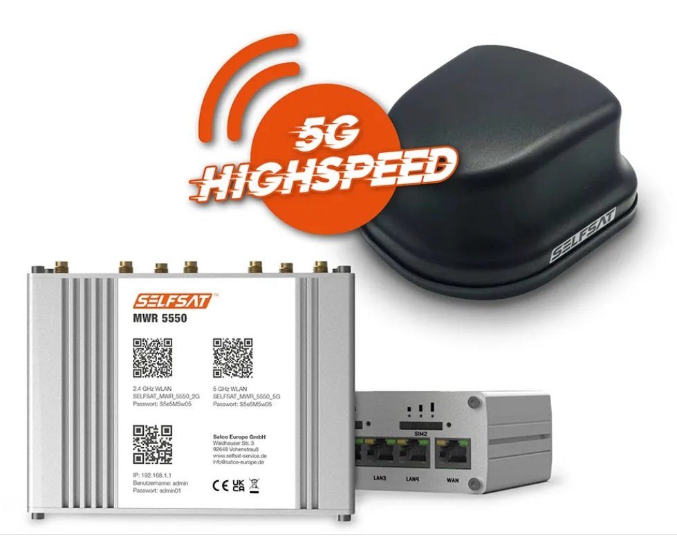 Selfsat MWR 5550 Mobilfunkantenne (4G / LTE / 5G & WLAN Internet Router bis 3,3 Gbps)