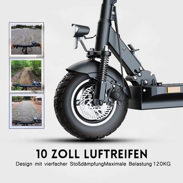 ZWHEEL E-Scooter 10" E Scooter Straßenzulassung ABE, 1300Wh Akku 100km Reichweite, 500,00 W, 20,00 km/h, klappbar, Sicheres Bremsensystem, Geeignet für den Geländelauf