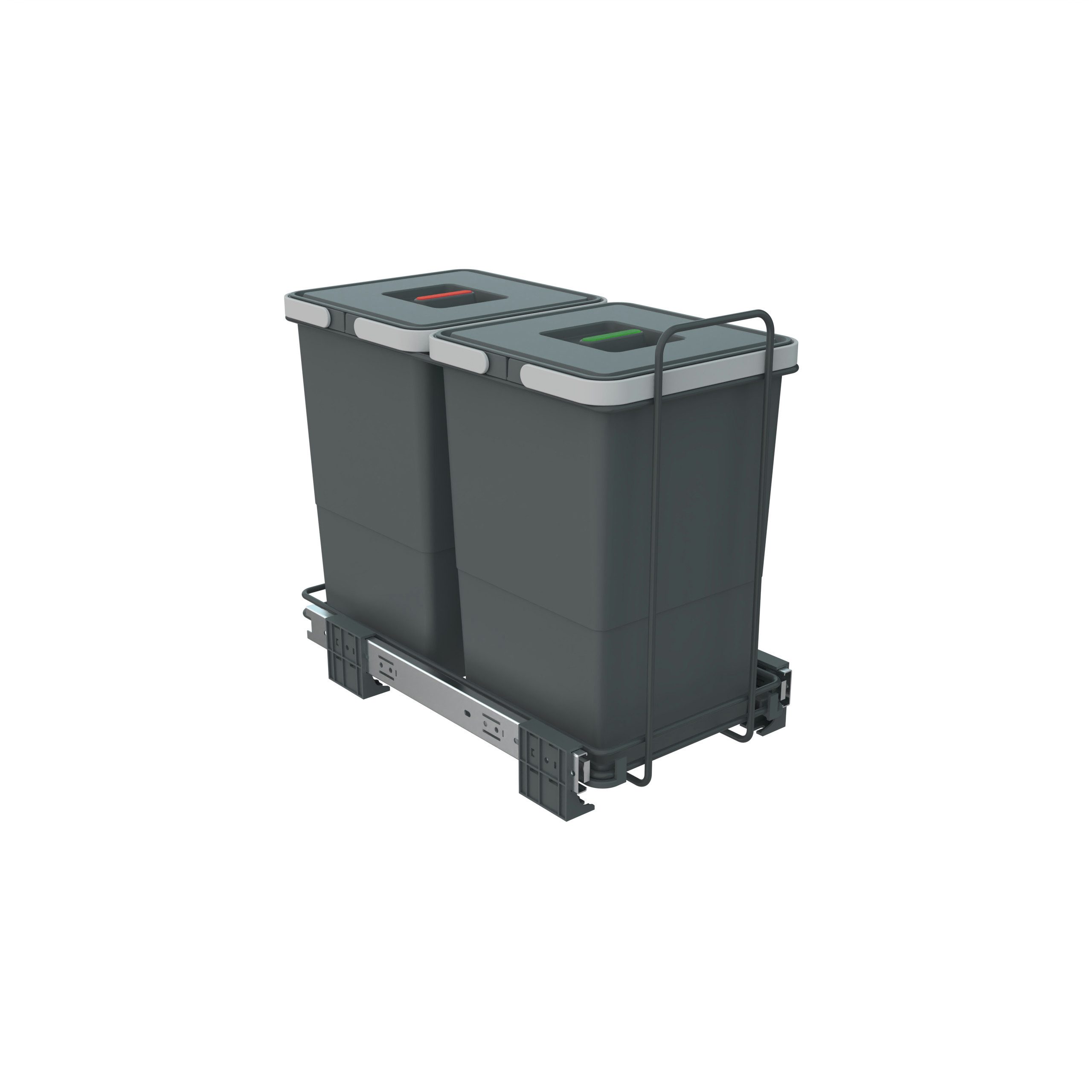 SO-TECH® Mülleimer Abfallsammler Ecofil 12+12L mit Deckel, voll ausziebar Korpusbreite ab 30 cm