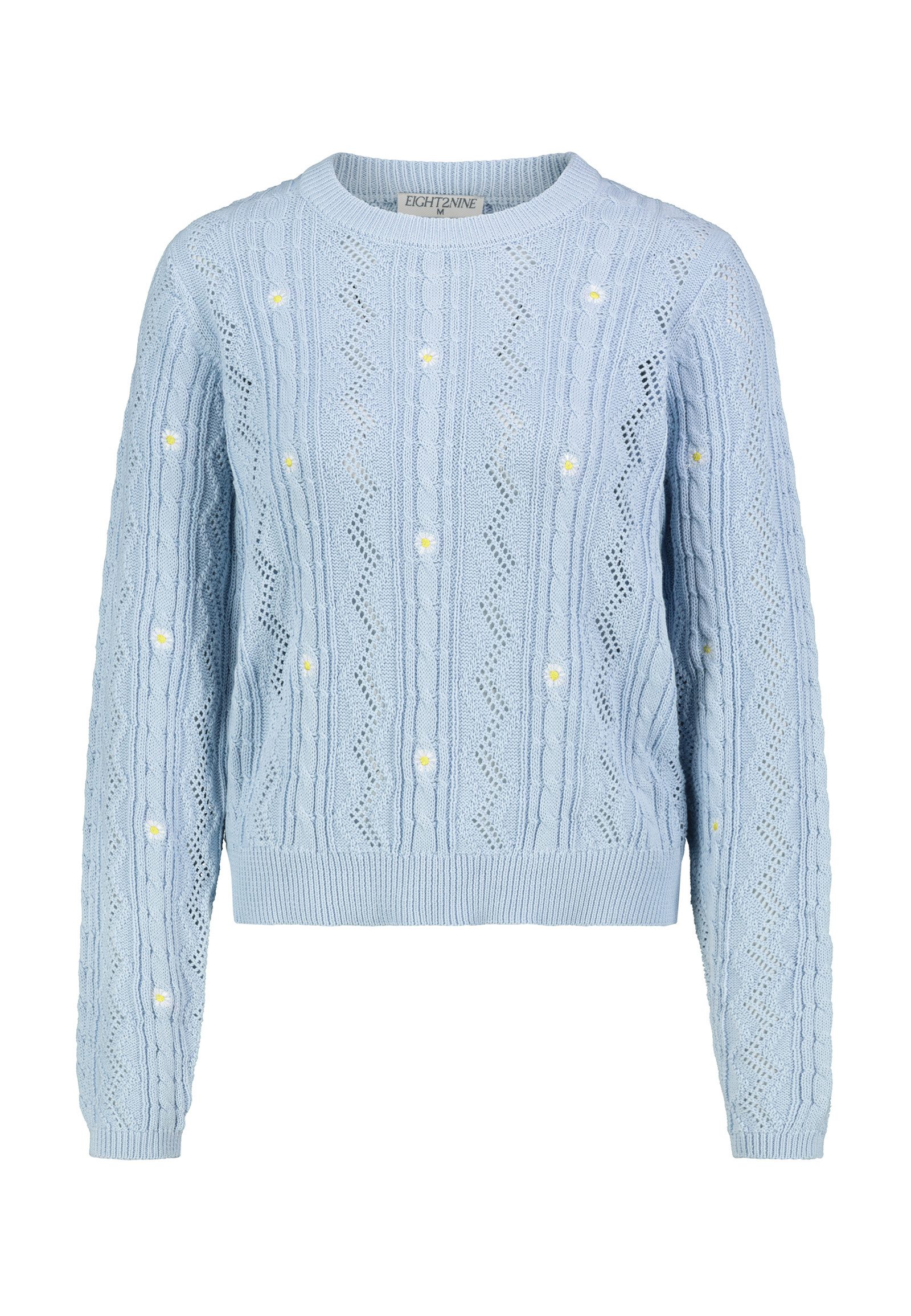 Eight2Nine Strickpullover Damen Strickpullover cropped mit verspielter Stic günstig online kaufen