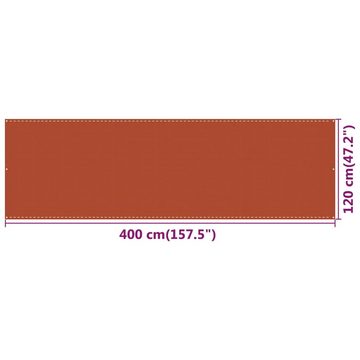 furnicato Sonnenschirm Balkon-Sichtschutz Orange 120x400 cm HDPE