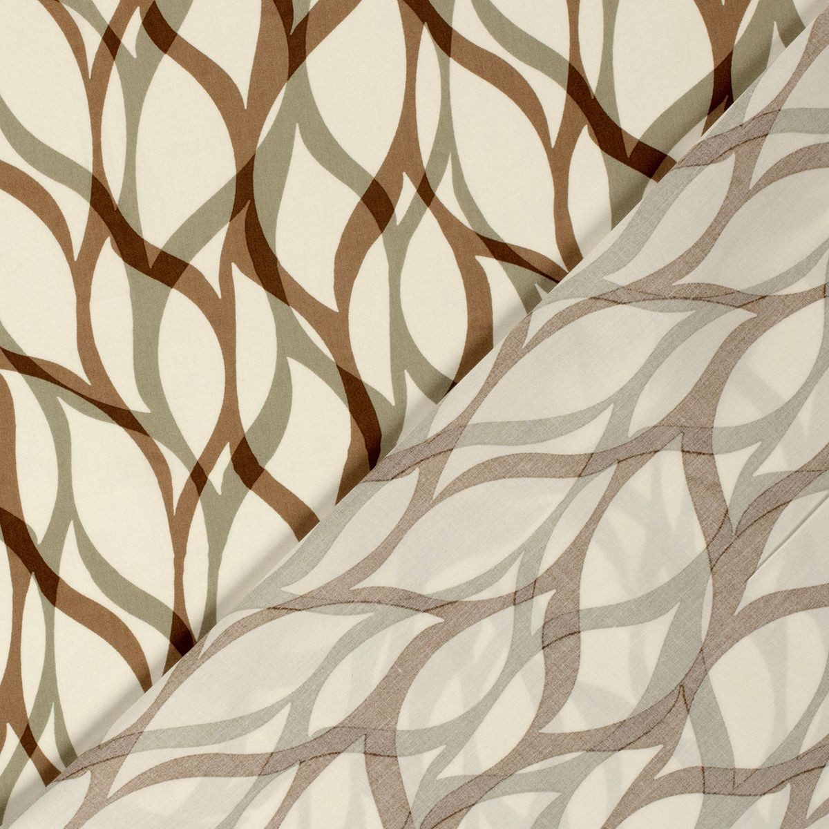 SCHÖNER LEBEN. Stoff Viskose Stoff Meterware Popeline abstrakt Beige Braun 145cm, pflegeleicht