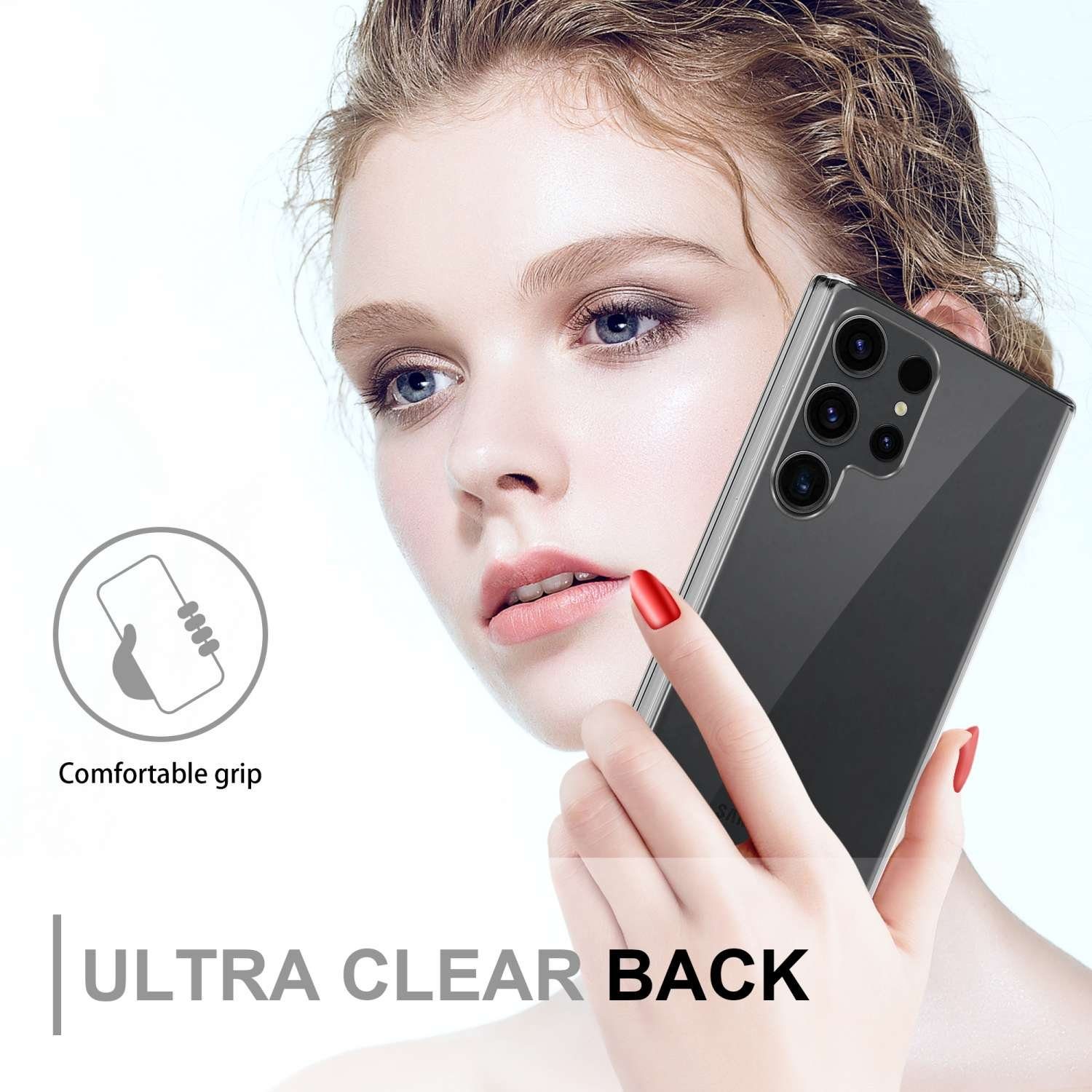 Cadorabo Handyhülle für Samsung Galaxy S23 ULTRA Hülle Samsung Galaxy S23 ULTRA, Flexible Case Handy Schutzhülle - Hülle - Back Cover 360° Grad