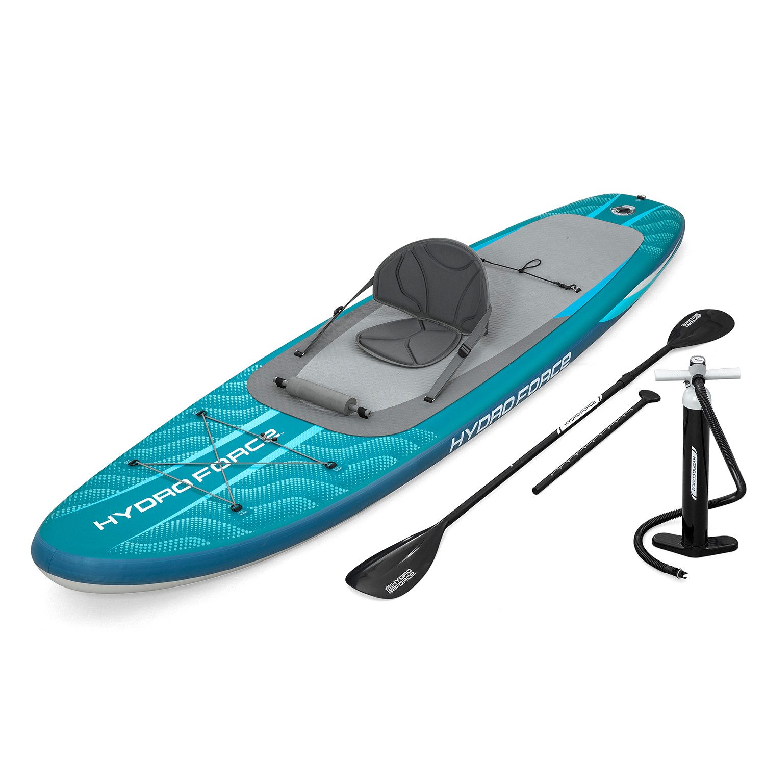 Bestway SUP-Board Hydro Force Aqua Drifter™, Allround, (Set, 1 tlg., Schnelllösefunktion), 335 x 91,5 x 15 cm, max Belastbarkeit: 150 kg