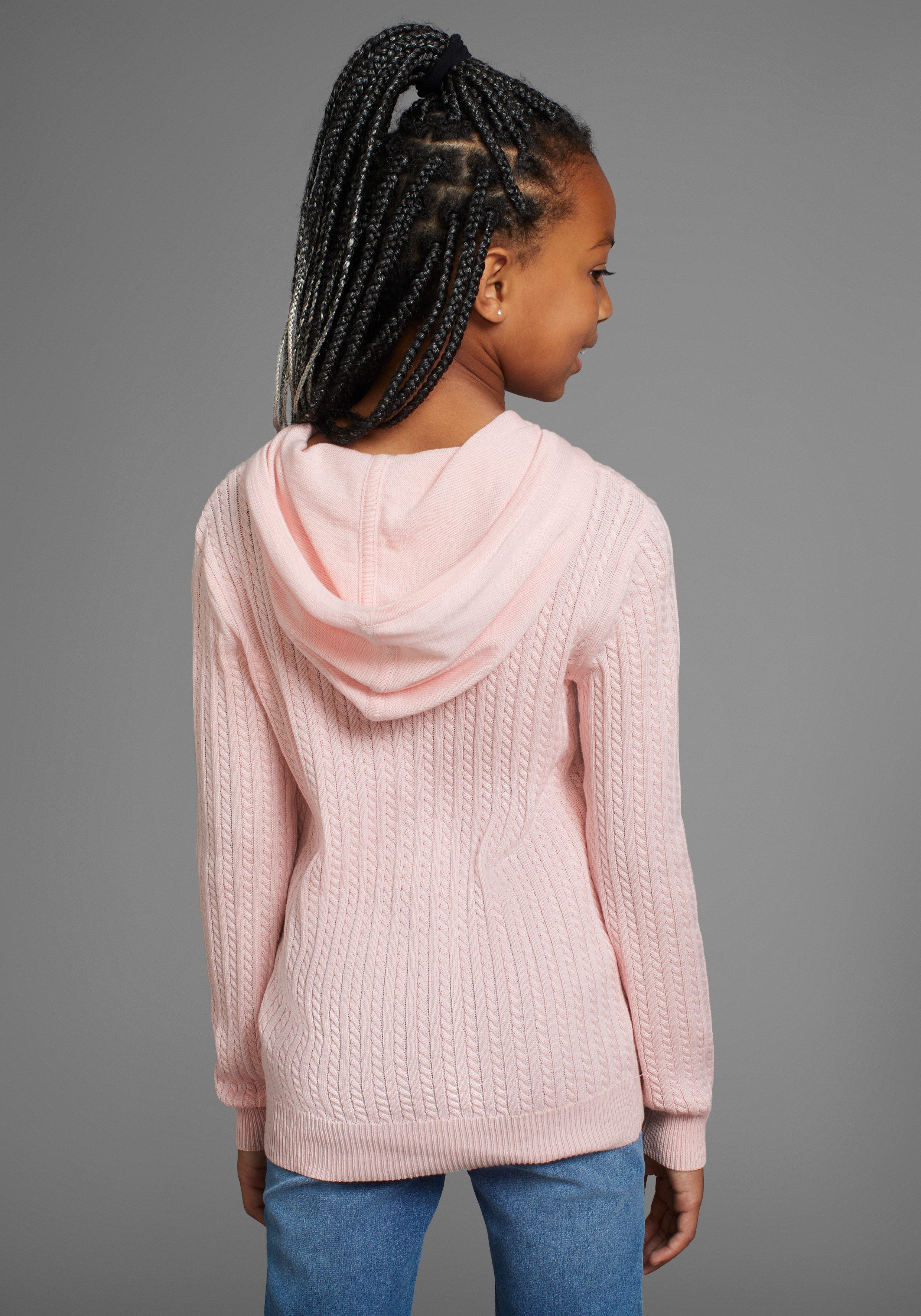 DELMAO Kapuzenpullover Zopf-Strickpullover aus Feinstrick aus günstig online kaufen