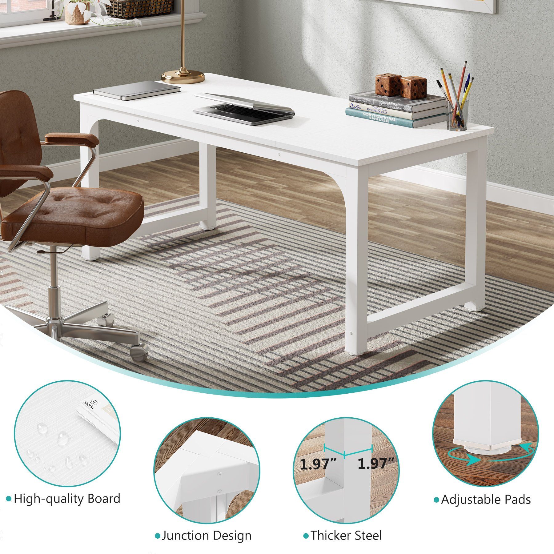 Tribesigns Arbeitstisch Computertisch, Bürotisch, 160/180 cm, günstig online kaufen